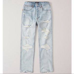 Abercrombie & Fitch High Rise Ankle Straight Jeans (Distressed), Size 27 Short